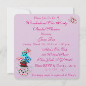 Wonderland Tea Party Bruids Douche Uitnodiging (Achterkant)