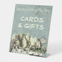  Wonderland Tea Party Gifts Tabletop Reclamebord Met Voetstuk