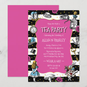 Wonderland Tea Party Hot Pink Kaart