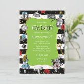 Wonderland Tea Party Lime Green Kaart (Staand voorkant)