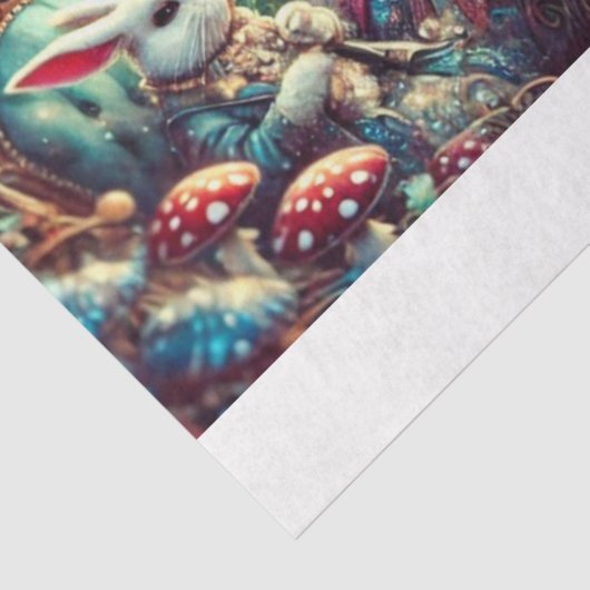 Wonderland Tea Party Magical Fantasy Decoupage Tissuepapier (Detail)