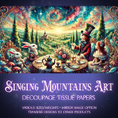 Wonderland Tea Party Magical Fantasy Decoupage Tissuepapier