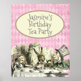  Wonderland Tea Party Pink Poster