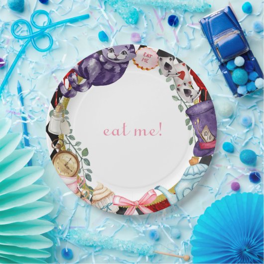 Wonderland Tea Party Sprookjesachtige Kinderverjaa Papieren Bordje (Feest)