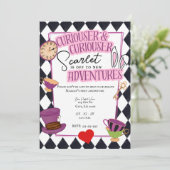 Wonderland Tea Party voor Afstuderen Feestdagenkaart (Staand voorkant)