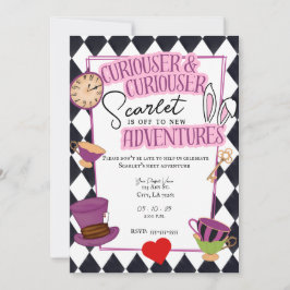 Wonderland Tea Party voor Afstuderen Feestdagenkaart
