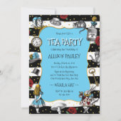 Wonderland Tea Party Whimsical Blue Kaart (Voorkant)