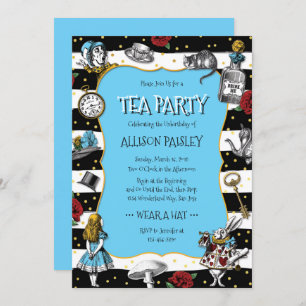 Wonderland Tea Party Whimsical Blue Kaart