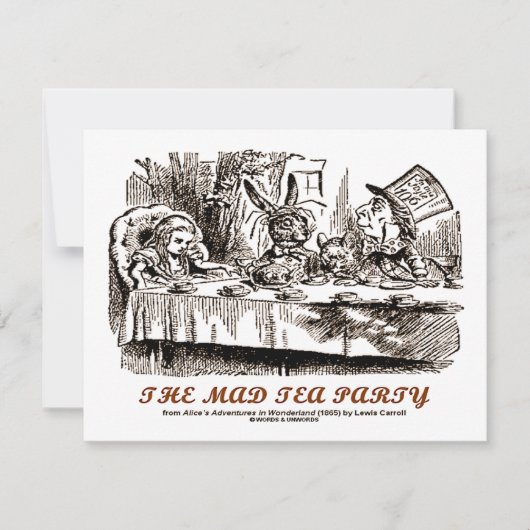 Wonderland The Mad Tea Party Alice Mad Hatter Kaart (Voorkant)