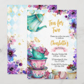 `Wonderland-thee feest uitnodiging (Voorkant / Achterkant)