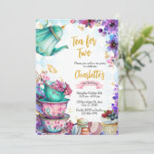Wonderland-theepartij uitnodiging (Staand voorkant)
