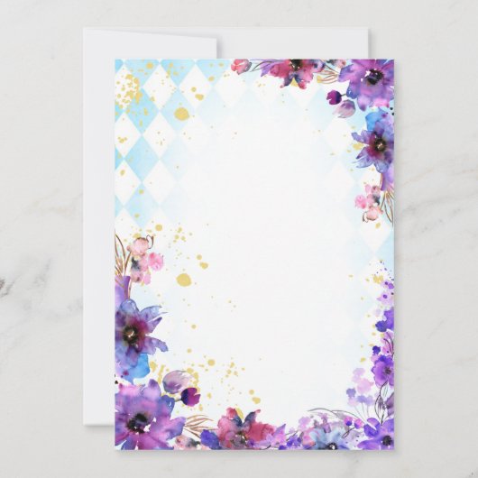 `Wonderland-theepartij-uitnodiging Kaart (Achterkant)