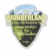 Wonderland Trail (pijlpunt) Sticker (Voorkant)