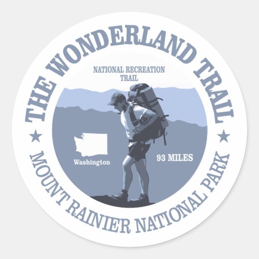 Wonderland Trail (rd) Ronde Sticker (Voorkant)