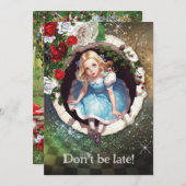 Wonderland Tuinfeest Uitnodiging (Voorkant / Achterkant)