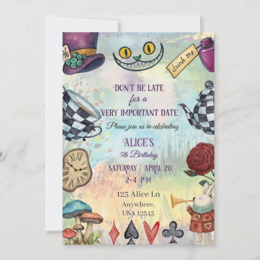 Wonderland Uitnodiging (Voorkant)