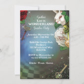 Wonderland Uitnodiging voor verjaardagsfeest (Achterkant)