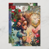 Wonderland Uitnodiging voor verjaardagsfeest (Voorkant / Achterkant)