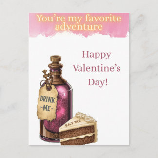 Wonderland Valetine's Postard - Favorite Adventure Briefkaart