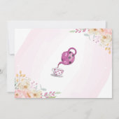 Wonderland Verjaardag 4e Tea Party Vier Meisjes Fo Kaart (Achterkant)