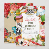 Wonderland Verjaardag Uitnodigen Kaart (Voorkant / Achterkant)