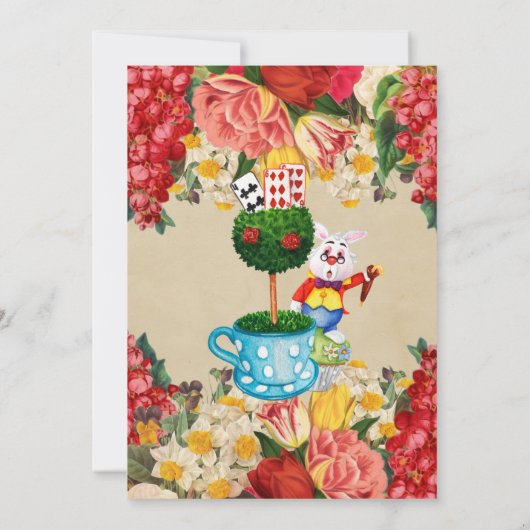 Wonderland Verjaardag Uitnodigen Kaart (Achterkant)