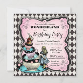  Wonderland verjaardagsfeest Kaart (Voorkant)