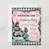  Wonderland verjaardagsfeest Kaart (Voorkant)