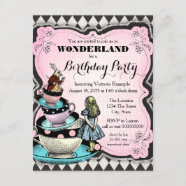  Wonderland verjaardagsfeest Kaart
