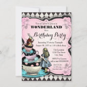  Wonderland verjaardagsfeest Kaart (Voorkant)