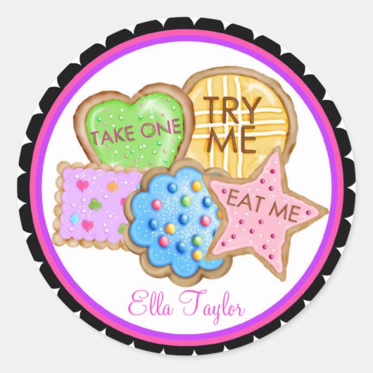 Wonderland Verjaardagsfeestje Stickers (Voorkant)