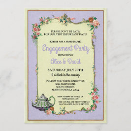 Wonderland Verloving Teapot Couple's Party Paars Kaart