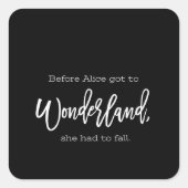 wonderland vierkante sticker (Voorkant)