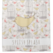 Wonderland Vogels en kooigordijn Douchegordijn (Voorkant)