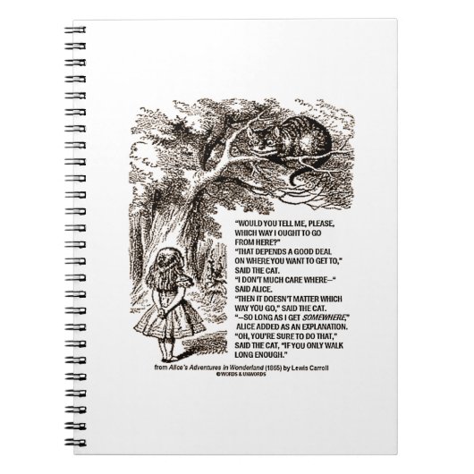 Wonderland waar ik vanaf zou moeten gaan notitieboek (Voorkant)