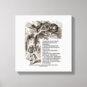 "Wonderland" 'Welke kant moet ik op?' citaat Canvas Afdruk