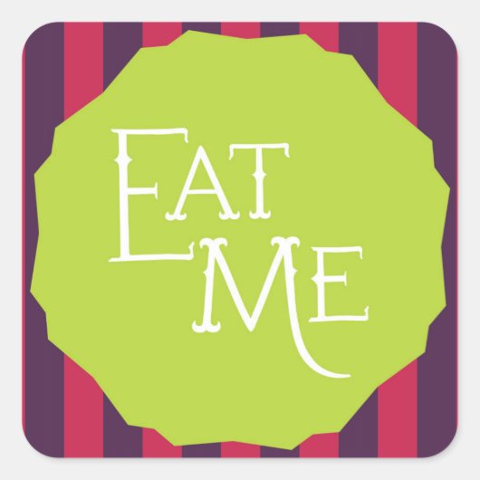 Wonderland Whimsical Mad Tea Party EAT ME Sticker (Voorkant)