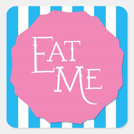 Wonderland Whimsical Mad Tea Party EAT ME Sticker (Voorkant)
