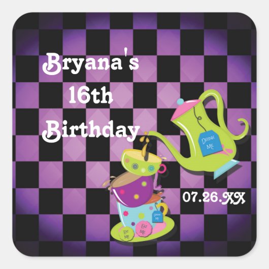 Wonderland Whimsical Mad Tea Party Sticker (Voorkant)