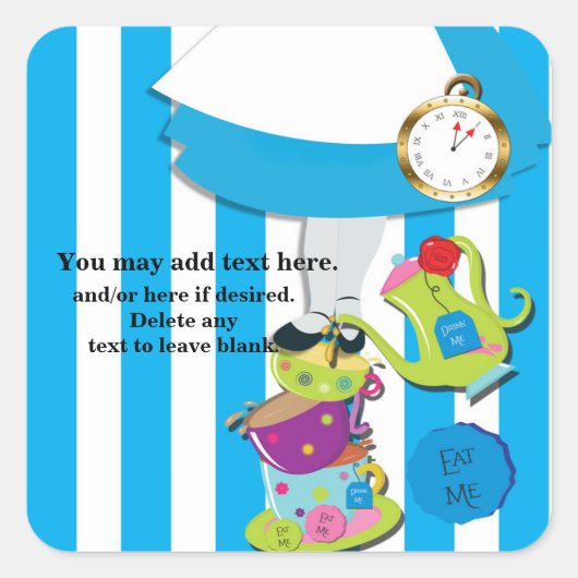 Wonderland Whimsical Tea Cups Party Sticker (Voorkant)