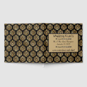 Wonderland Whimsy Black, Gold Wedding Guestbook Gastenboek (Volledig)