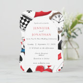 Wonderland Whimsy bruiloft uitnodiging (Staand voorkant)