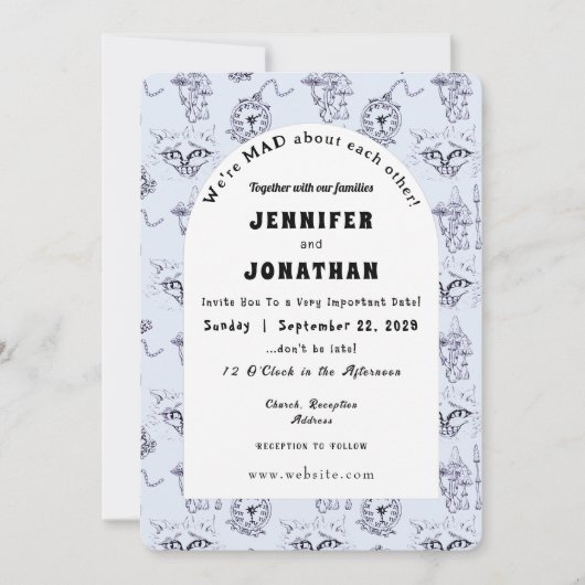 Wonderland Whimsy bruiloft uitnodiging (Voorkant)
