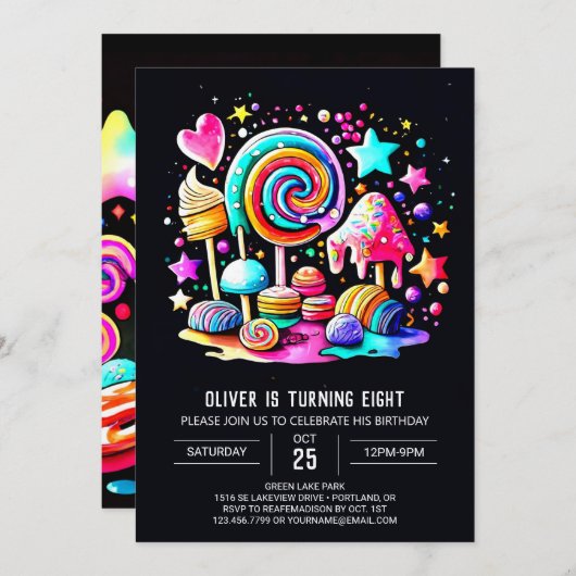 Wonderland Whimsy Verjaardag Kaart (Voorkant / Achterkant)