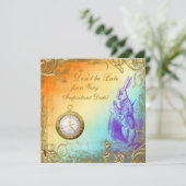 Wonderland White Rabbit Baby shower Tea Party Kaart (Staand voorkant)