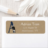 Wonderland White Rabbit Letter A Address Etiket (Insitu)
