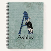 Wonderland White Rabbit Letter a Bullet Journal Notitieboek (Voorkant)
