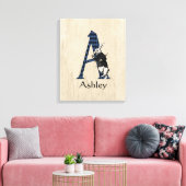 Wonderland White Rabbit Letter A Canvas Afdruk (Insitu (Woonkamer))