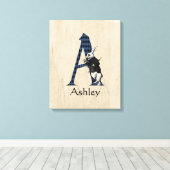 Wonderland White Rabbit Letter A Canvas Afdruk (Insitu (Houten vloer))