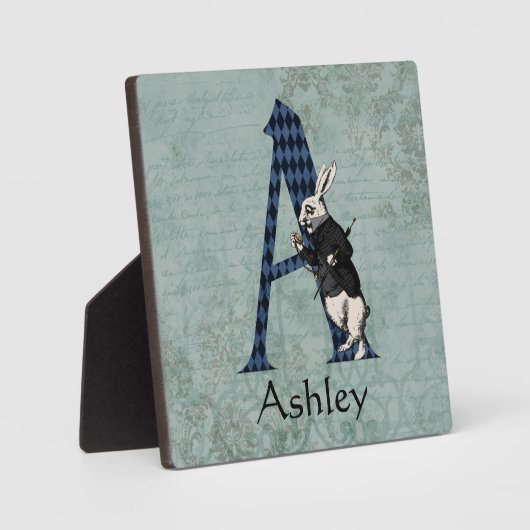 Wonderland White Rabbit Letter A Fotoplaat (Voorkant)